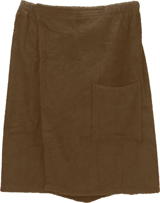 ARTG® Towelzz - Sauna Kilt - Heren - met klittenband - Donkerbruin - Chocolate Brown - tot 140 cm omvang