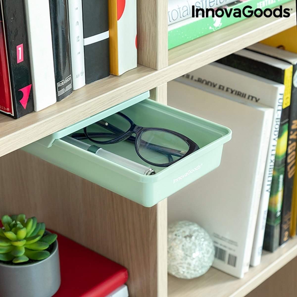 Allecto Plus - 2 Pack Verborgen Opbergladeboxen Voor Onder Het Bureau Kantoor En Thuis Organizer
