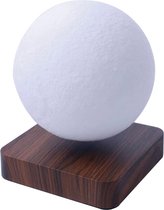 EchoGoods Zwevende Maanlamp - Tafellamp - Sfeerlamp - Decoratieve Tafellamp - Bureau Lamp - Notenhout - Smart Moon Lamp - 3D - Babykamer - Sint cadeaus - Kerstcadeau