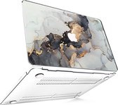 Macbook Air Cover - Hoesje voor Macbook Air 13 inch 2018 / 2021 - Hardcase Marmer Wit Goud