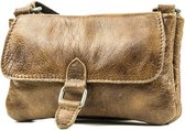 Bag2Bag Nova - Klein Lederen Schoudertasje - Festivaltasje - Crossbodytasje – Bruin-Cognac