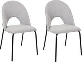 LONDON Set van 2 stoelen - Lichtgrijze stof - L 49 XP 53 XH 87 cm