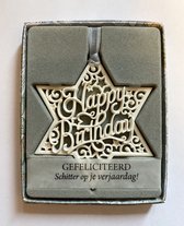H&&H Inspirerende woorden hanger "Happy Birthday" Gift in Stervorm