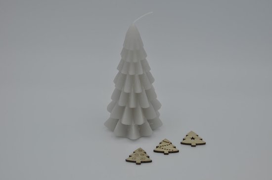 Rustik Lys - Kaars - Kerstboom - Linnen - Klein - 6.3x12 cm