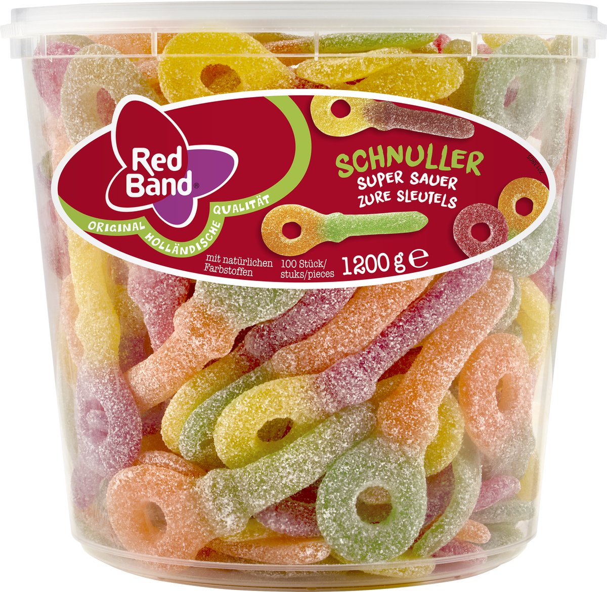 Red Band Toversleutels - 6 emmers à 100 stuks - Zacht snoep - Winegums met fruitsmaak - Snoep in emmers