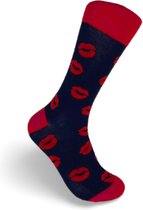 JustSockIt Kusjes sokken - Sokken - Liefdes sokken - Valentijn sokken - Vrolijke sokken - Kusjes - Valentijn cadeau