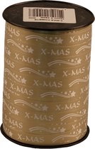 X-mas krullint - 10mm x 250 meter - goud - sierlint - inpaklint - cadeaulint - versierlint - kerstmis - kerstmislint - kerstmisverpakking