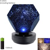 Galaxy projector - Nachtlampje - Star Sky Lamp Decor - Romantische - Slaapkamer - DIY gift - 3 kleur licht met batterij
