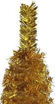Huis en Tuin Depot Kerstboom Met Led'S En Kerstballen Smal 210 Cm Goudkleurig