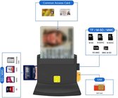 BOTC Smart Card Reader  - Multifunctioneel -  ID Reader / eID / Memory / Sim Kaartlezer / SD TF MMC SIM IC EMV Multiple Function In 1 -  Veilig Bankieren - Zwart