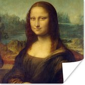 Mona Lisa - Leonardo da Vinci poster papier 75x75 cm - Foto print op Poster (wanddecoratie woonkamer / slaapkamer)