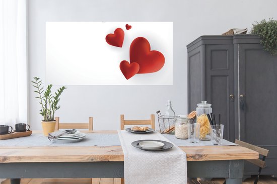 Affiche Une illustration d'un chemin de coeurs - 150x75 cm