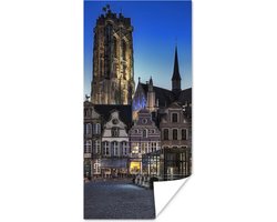 Poster Marktplaats - Lamp - Mechelen - 40x80 cm