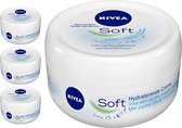 NIVEA Soft Crème - Hydrateert de huid - Bevat jojobaolie - Voordeelverpakking: 3 x 200 ml