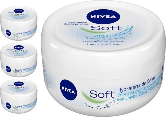NIVEA Soft Crème - Hydrateert de huid - Body Creme - Bevat jojobaolie - Voordeelverpakking: 3 x 200 ml