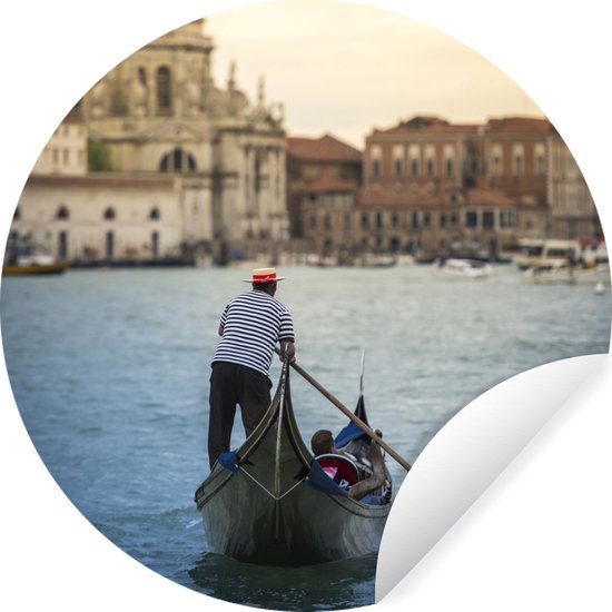 Promenade en gondole à Venetië Sticker mural cercle mural ⌀ 30 cm / cercle papier peint / cercle mural / cercle vivant - auto-adhésif et découpe ronde