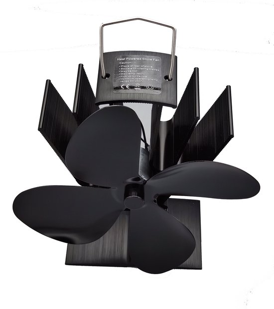 Houtkachel ventilator - Haard ventilator - Ecofan kachelventilator 4 bladen  zwart | bol.com