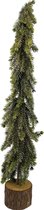 Natuurlijke kunst kerstboom - Glitter boom | 50 cm | Decoratieve kunst kerstboom | Glitters | Houten voet | Groen