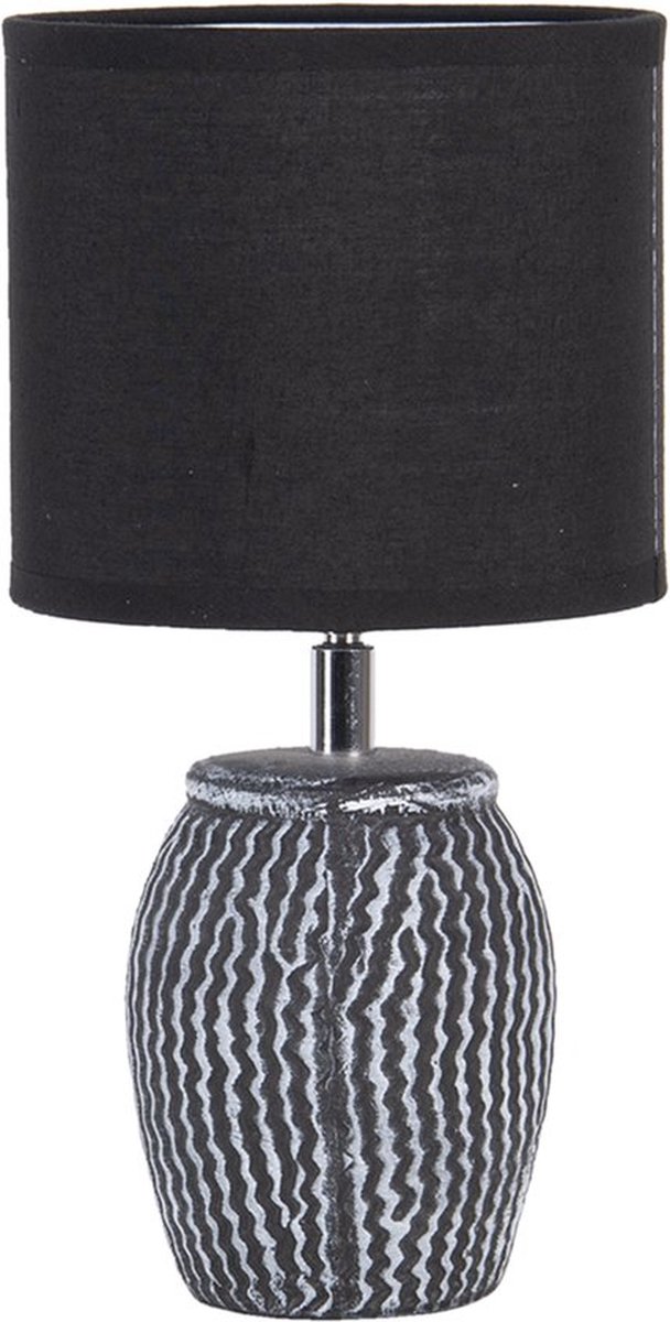 Tafellamp Ø 15*26 cm E27/max 1*60W Zwart, Grijs Kunststof Bureaulamp Nachtlampje