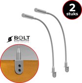 Bolt Electronics® 1011 2 stuks LED Bed Leeslampjes - Wandlamp met Dimfunctie – Hoofdbord Leeslamp – Bureaulamp - 2700K Warm Wit – Aluminium – Zilver