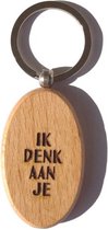 Sleutelhanger - Hout - Ik denk aan je - Christelijk, Bijbel