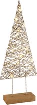 Deco kerstboom op voet met LED verlichting - Champagne / zilver / goud - 25 x 8 x 60 cm hoog