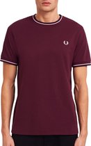 Fred Perry T-shirt - Mannen - bordeaux rood