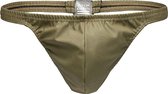 Modus Vivendi - Leather Legacy String Khaki - Maat S - Heren String - Mannen Ondergoed - Nep leer