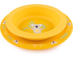 Canpol Babies - servies set 2 st. EXOTISCHE DIEREN- geel- 9m+ 9+ m