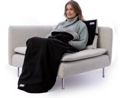 Belieff Cozy Deken (M) – Dikke Warmte Deken Fleece – Voetenzak Volwassene - Fleece Plaid – Fleece Deken - Warmtedeken – Warmte Deken Elektrisch Voor Op De Bank (Exclusief Heating Systeem) - Zwart