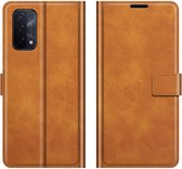 Deluxe Book Case - Oppo A54 5G / A74 5G Hoesje - Bruin