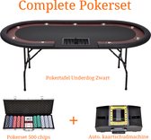 Complete pokertafel set the nuts - Pokertafel - Poker - Poker tafel - Zwart - Speeltafel - Pokerset - 1-9 spelers - Cave & Garden