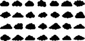 Wolken stickers | 12x10cm | zwart