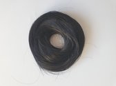 Haarstuk kort elastiek Messy Bun crunchie knot Zwart elegant stijl