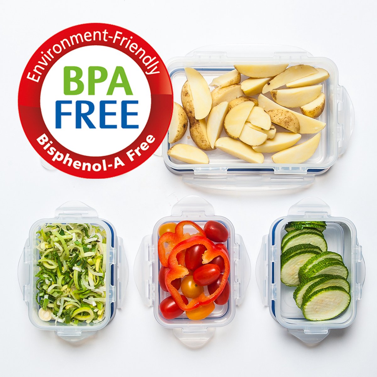 Lock&Lock Diepvriesbakjes - Meal prep bakjes - Vershoudbakjes - 1 liter - Set 6 stuks - 100% Lekvrij - BPA vrij - PFAS vrij - Magnetron bakjes met deksel - Diepvriesdozen - Bewaarbakjes - Vershouddoos - Transparant — afbeelding 5