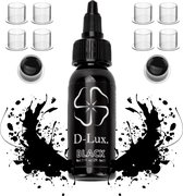 D-Lux.® - Professionele Tattoo inkt - Inkt cups - 18 jaar - diy - geschenkset - Zwart