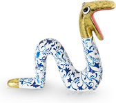 Deco object 'Moving snake' Niloc Pagen AR-NP060 Small Delfts blauw Goud