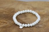 Bubbels Sieraden crystal armband  snow white pearl shine - wit  - Maat one size - f27
