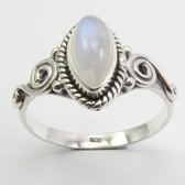 Natuursieraad -  925 sterling zilver maansteen ring maat 16.50 MM - luxe edelsteen sieraad - handgemaakt
