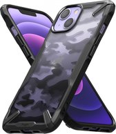 Geschikt voor Ringke Fusion X Apple iPhone 13 Hoesje Back Cover Camo Zwart