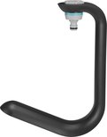 Zwarte Gardena Liano TapFix slanghouder met koppeling.