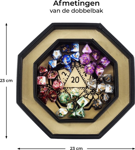 Thumbnail van een extra afbeelding van het spel Lapi Toys - Dungeons and dragons essential kit - D&D polydice tray - Dnd dice tray - Dobbelsteenbak met deksel - Inclusief 5 sets dobbelstenen