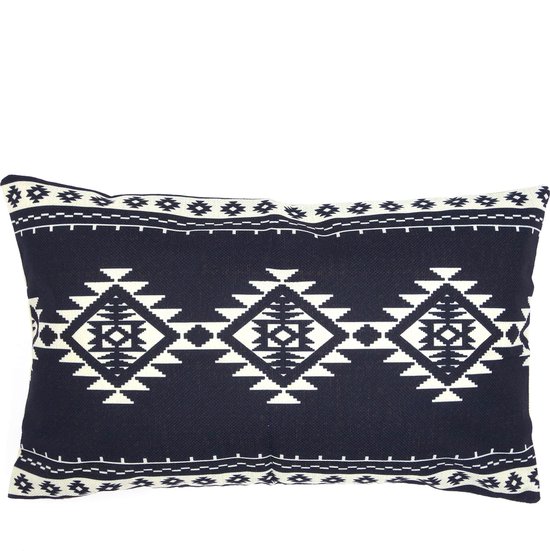 Aztec Kussenhoes Yago Long | Scandinavisch | Zwart | Rechthoekig | 30 x 50 cm | Exclusief binnenkussen