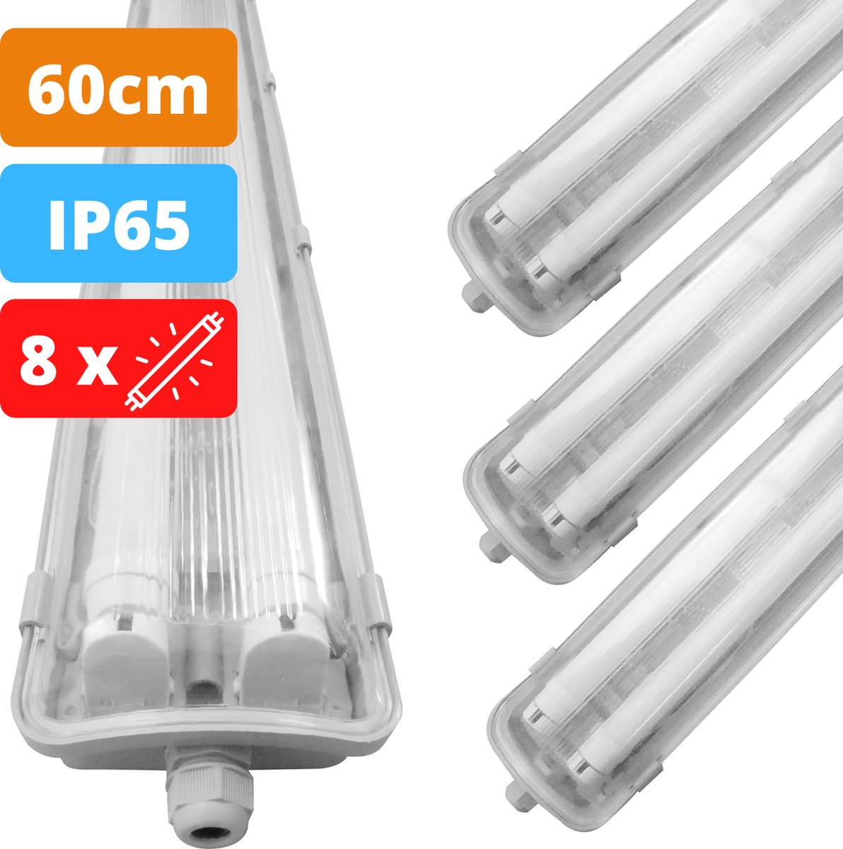 Lampe Proventa LED TL 120 cm - Luminaire + Tube LED 18W - IP65 - Eclairage  LED TL