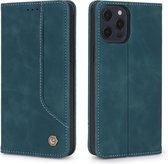 GSMNed - Étui pour téléphone en cuir 12 mini bleu - Étui pour iPhone de Luxe - Housse pour iPhone antichoc - Porte-cartes/portefeuille - bleu