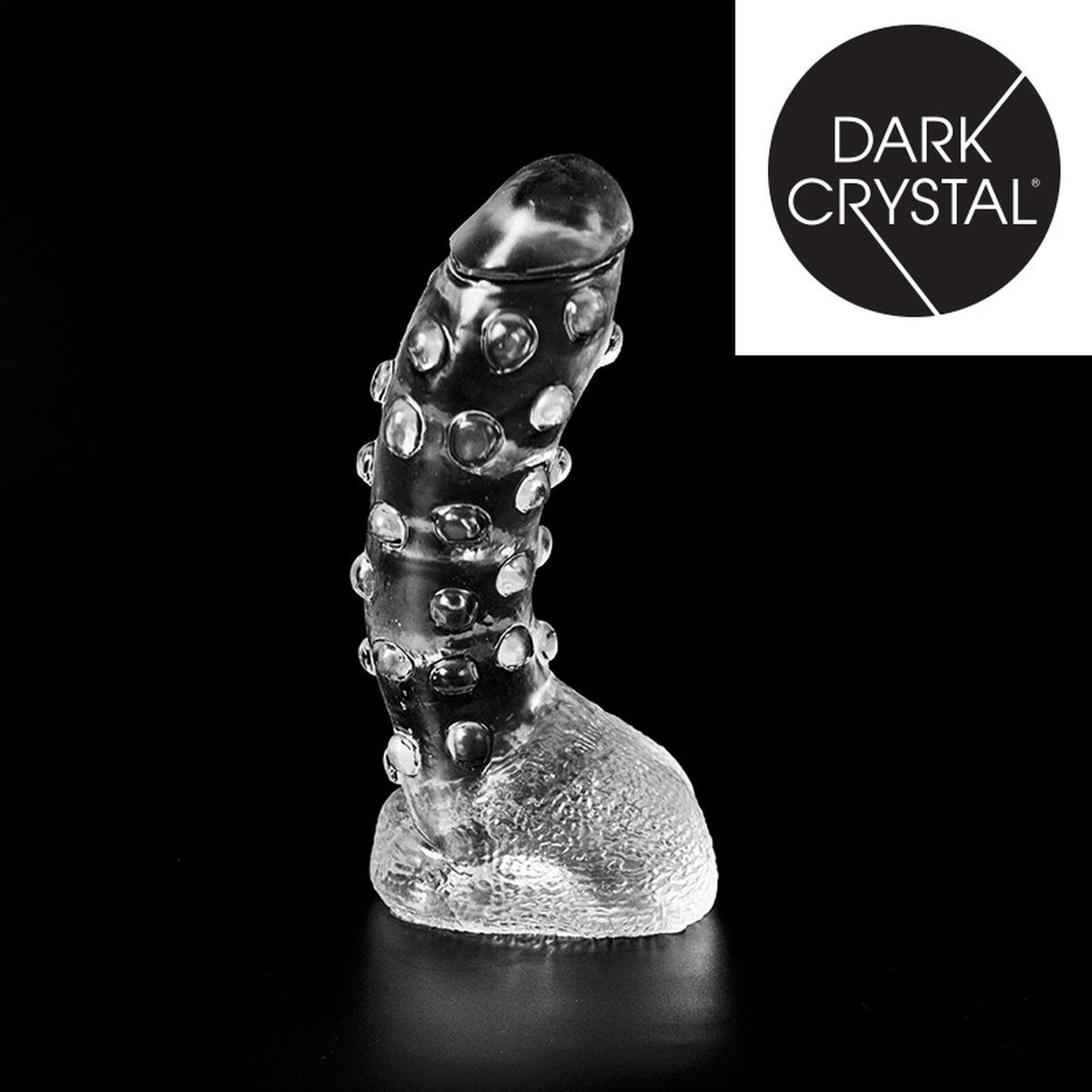 Goedkoopste Dark Crystal Dildo met Noppen 22 x 5 cm - transparant
