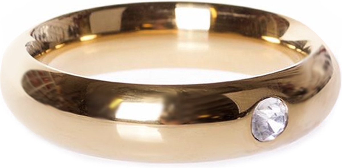 Goedkoopste Gouden Donut Cockring met Kristal 8 mm Ø 45 mm