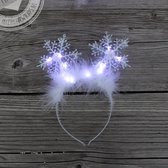 Snowflake Diadeem met led COOL WHITE  - Frozen haarband led - Kerst haarband - Haarband feestje Led- Elsa Haarband led