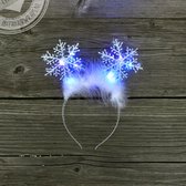 Snowflake Diadeem met led BLUE - haarband led - Kerst haarband - Haarband feestje Led- Haarband led