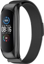 Xiaomi Mi band 3/4/5/6 milanese band - zwart - Geschikt voor